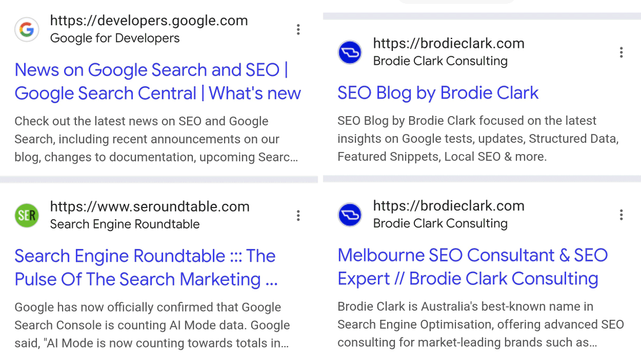 Google testing swapping the site name with the URL in the search