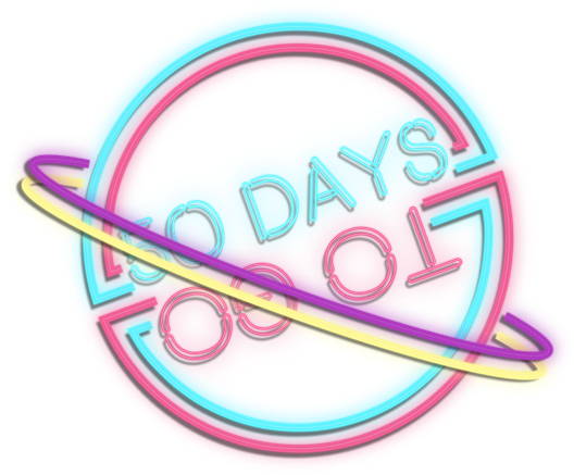 A whylogo that says 50 days to go.