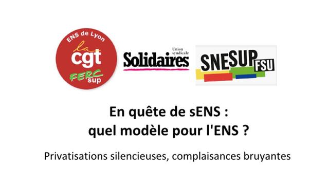 affichette avec les logos des 3 syndicats et le titre de la contribution ( reprise ci-dessus)