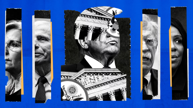 The administration has targeted over 100 perceived enemies, including former Rep. Liz Cheney (left), Dr. Anthony Fauci, former national security adviser John Bolton and Letitia James, attorney general of NY: