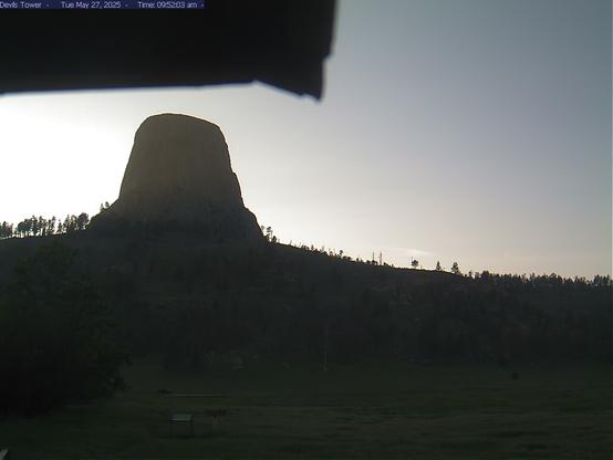 This webcam updates every 30 seconds to show a still image of live conditions at the park. From the amphitheater, you can see the south face of Devils Tower. You can also see the Prairie Dog Town pullouts along the park road from here.