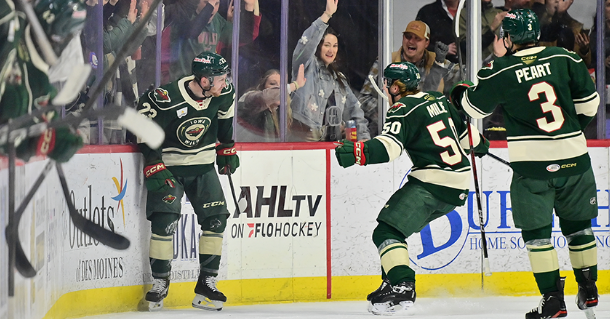 JONES SCORES TWICE, MADDEN NETS FIRST WITH WILD IN 4-2 IOWA WIN