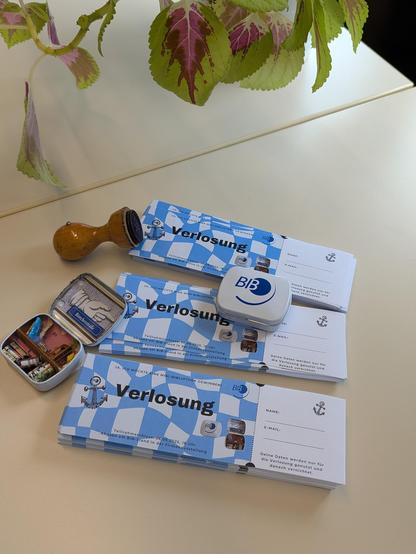 Stempel, BIB-Schachtel, Gewinnzettel