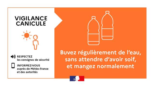 Buvez régulièrement de l'eau, sans attendre d'avoir soif, et mangez normalement.