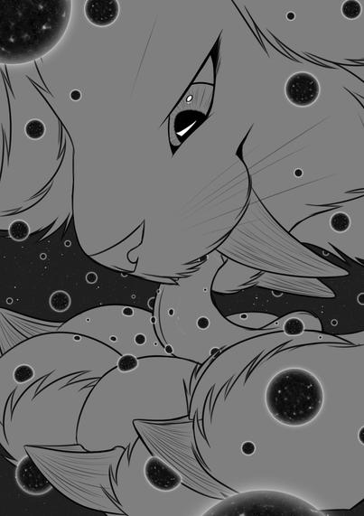 Fang the smilodon licks his front paw, which is covered in relatively universe bubbles.