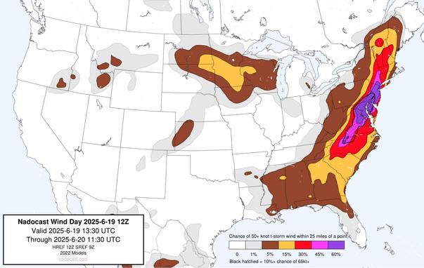 Very high wind danger in New England today