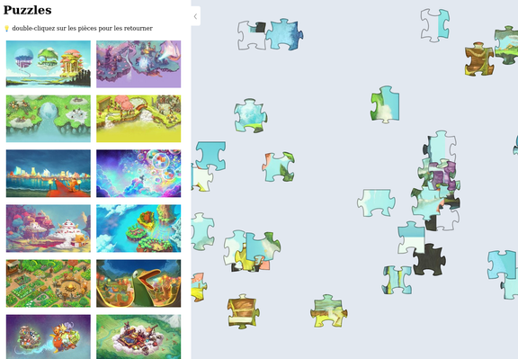 Puzzle: doppio clic sui pezzi per ruotarli