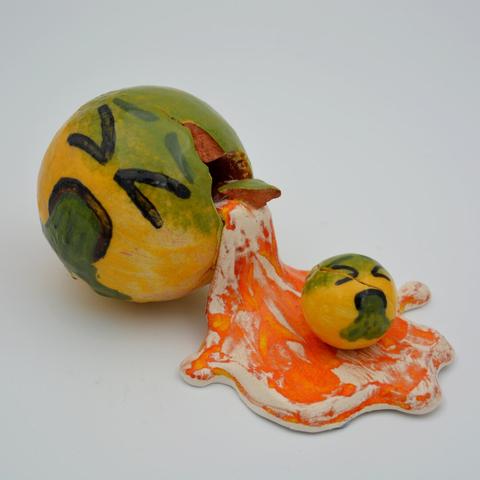 Sculpture by Tommi Sandberg. Name: Mob #3 & #4. Production date: 2021. Materials: Ceramics, engobe, glazes