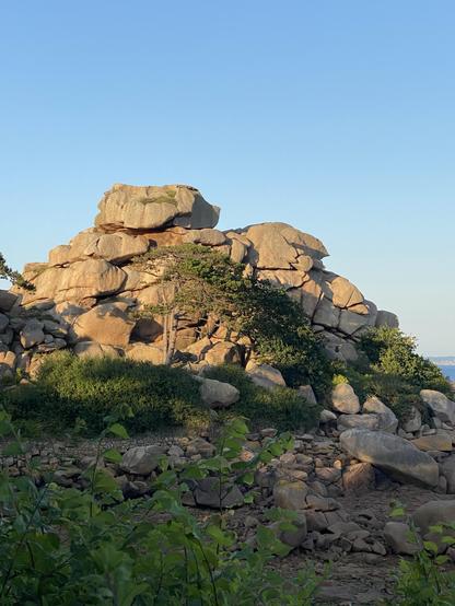 Rocks on the Pink granite coast between Perros Guirec and Ploumanac’h during the Golden Hour