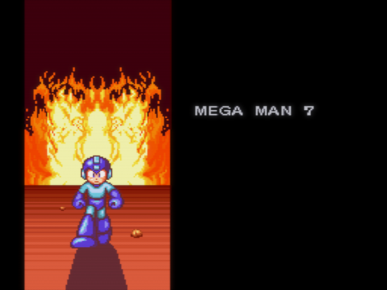 Mega Man credits (Mega Man walking from the fire)