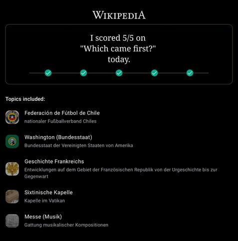 Which came first Screenshot von Wikipedia