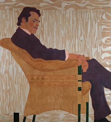 Vorlage - Portrait of the Painter Hans Massmann, painted in oil and metallic paint on canvas by Egon Schiele in 1909