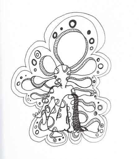 Abstract black pencil drawing.