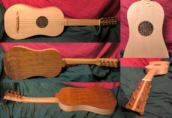 A collage of a baroque guitar I completed today.