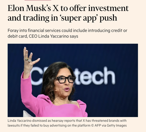FT: Elon Musk's X to offer investment and trading in "super app" push