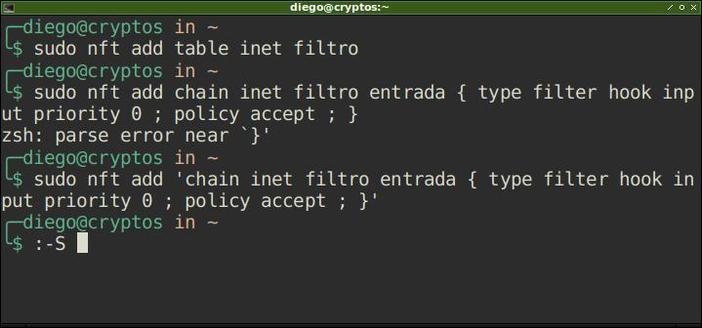 captura de terminal