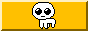 black and white autism creature on gold background
