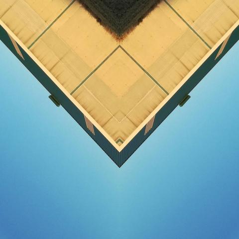 A symmetrical view of a building