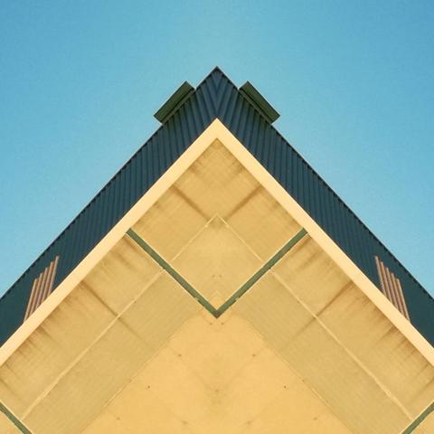 A symmetrical view of a building