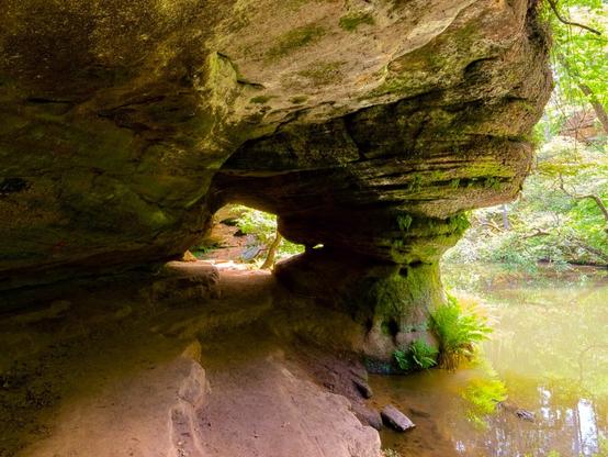 Cave portal along the schwarzachklamm, germany