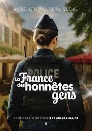Photo propagande de retailleau avec une keuf de dos et la typo retro.
