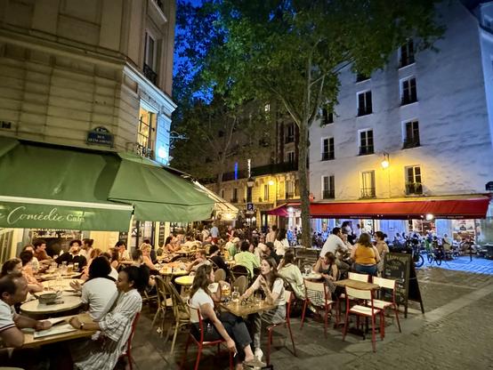 BIG street patio filled with people