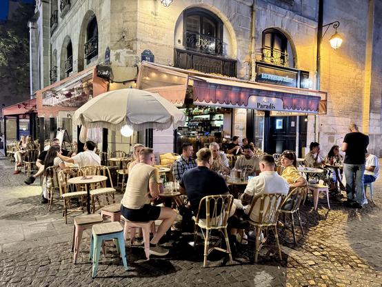 BIG street patio filled with people