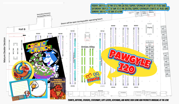 Map of Anthrocon 2025. We will be there at I20!