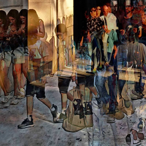 Barcelona digital edited street photography, made with the GNU Image Manipulation Program + G'MIC-Qt filters.