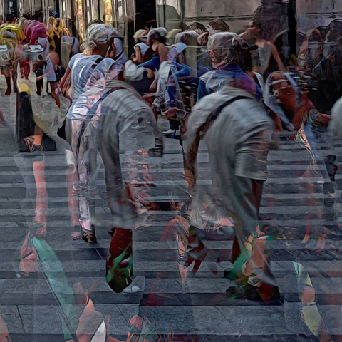 Barcelona digital edited street photography, made with the GNU Image Manipulation Program + G'MIC-Qt filters.