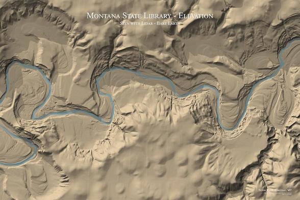 Montana State Library - Elevation
Seen with LIDAR - Bare Earth
Teton River - Choteau, MT