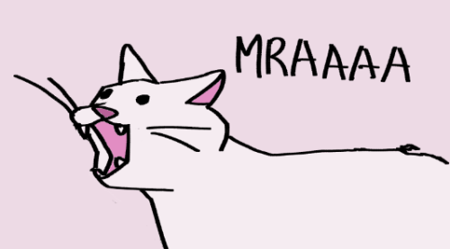 Second pannel of a four pannel comic:

A cat says in reply: MRAAA