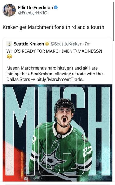 Marchment to Seattle.  One less option for the Canucks