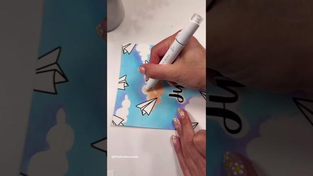 Coloring the paper plane bullet journal theme! ✈️✨ #bujo #bulletjournal #journal #art #coloring