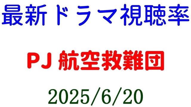 PJ 航空救難団 最終回 視聴率下がる！視聴率速報☆2025年6月20日付