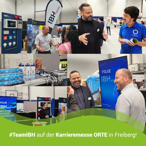 Collage von Impressionen der IBH IT-Service GmbH auf der Messe ORTE in Freiberg