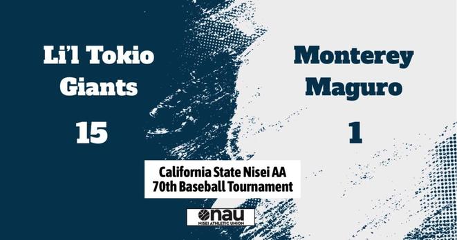 Li'l Tokio Giants win big in 15-1 win over the Monterey Maguro