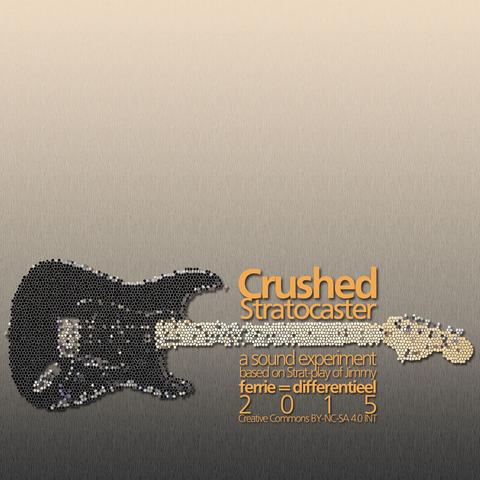 An artistic representation of a black guitar in the shape of a Stratocaster, created from numerous small shapes, on a gradient background. The text includes "Crushed Stratocaster," details about a sound experiment, and attribution to the creator, Jimmy

Crushed Stratocaster uit 2015 een experimenteel sound-design  Jimmy ThePeach✞
het experiment Crushed Stratocaster met het gitaarspel van Jimmy ThePeach✞ is een poging om van een herkenbaar geluid een totaal niet meer te herleiden nieuw geluid te maken met behulp van technieken zoals Granular Synthesis – het leek me maar het beste om dit experiment naar een fijngestampte gitaar te noemen - luister op https://ferrie.audio/b/1A3