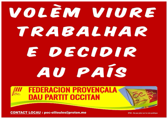Visuel Nous voulons vivre, travailler et décider au pays ! Volèm viure, trabalhar e decidir au país !