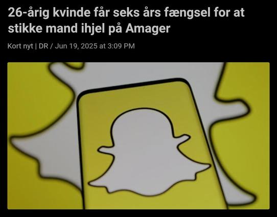 26-årig kvinde får seks års fængsel for at stikke mand ihjel på Amager. Billede: Logo for noget SoMe.