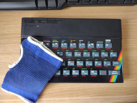 A ZX Spectrum with a wrist support