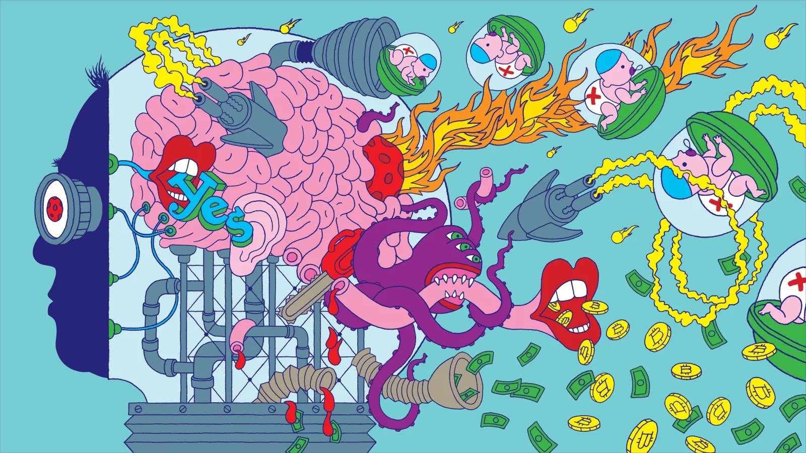 Artistic rendering of the insanity lurking in the brains of the very rich