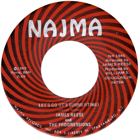 center label of the single "Let's Go (It's Summertime)" by James Reese & the Progressions
