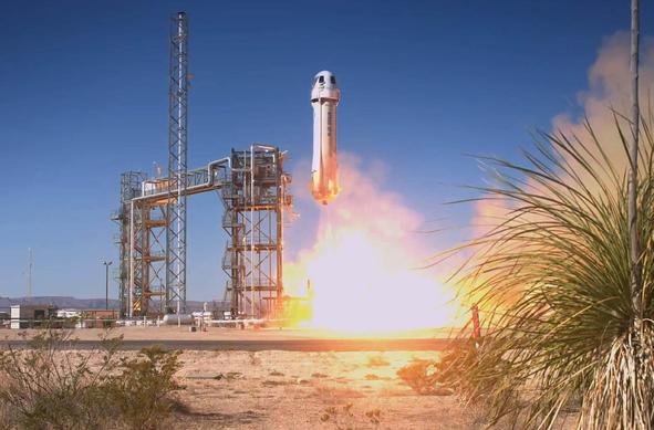 Image of New Shepard launch vehicle at West Texas Suborbital Launch Site/ Corn Ranch launch site, scheduled for 2025-06-21 13:30