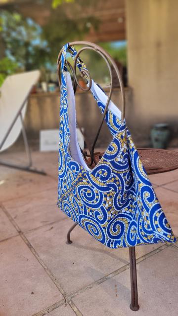 Sac forme origami tissu wax