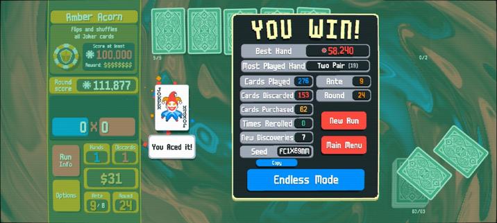 Balatro green deck win