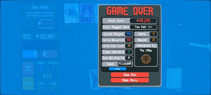 Balatro game over