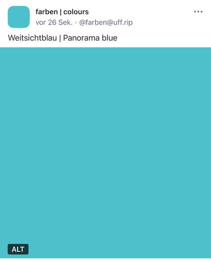 Ein flächendeckendes, ruhiges Panorama-Blau („Weitsichtblau“) dominiert das Bild – eine Farbe, die Klarheit, Überblick und strategische Tiefe symbolisiert. Dieses Blau steht im Kontrast zur Kurzsichtigkeit wohlstandverwahrloster Gesellschaften, die nur im Jetzt leben, egoistisch konsumieren und keine langfristige Vision mehr entwickeln. Ohne Weitblick fehlt der Sinn für das Gemeinwohl, für Zukunft, Verantwortung und strategisches Wir-Denken. Diese Farbebene lädt dazu ein, sich wieder mit Weite, Voraussicht und gesellschaftlicher Intelligenz zu verbinden.

⸻

📷 Image description (English):
A calm, expansive panorama blue (“Weitsichtblau”) fills the image – a color symbolizing clarity, strategic foresight, and broad perspective. It contrasts with the short-sightedness of affluent, decaying societies trapped in ego-driven presentism. These cultures consume without conscience and lack any long-term vision. With no horizon in view, collective responsibility and future-oriented thinking vanish. This color surface becomes an invitation to return to foresight, wisdom, and a shared intelligence for what lies ahead.🖖