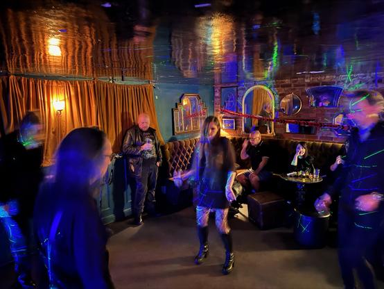Phone snaps of various scenes at a London alternative club.