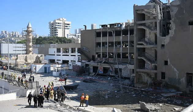Haifa strike site, near a mosque